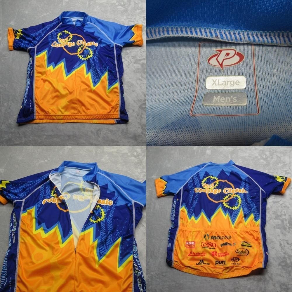 Primal Cycling Jersey Mens XL Yellow 2013 Courage Classic Raglan Sleeve Half Zip